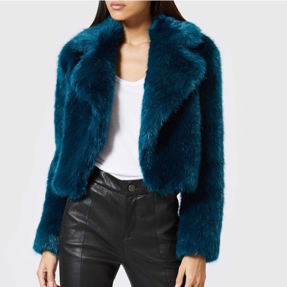 MICHAEL KORS Women's Cropped Faux Fur Jacket
